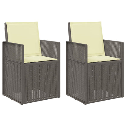 Sedie da pranzo da giardino 2 pcs Grigio chiaro e panna PP | homemem39