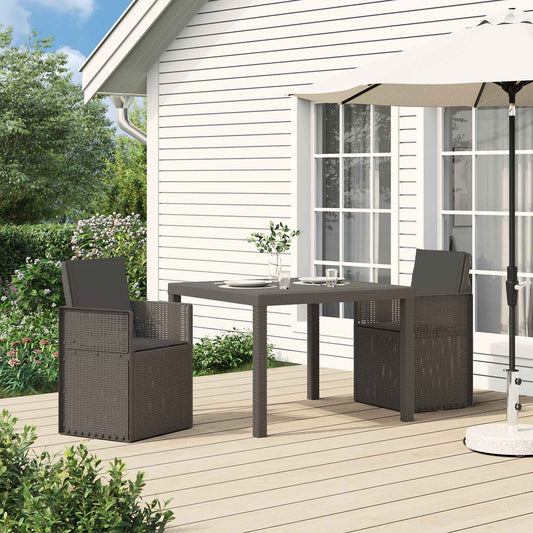 Sedie da pranzo da giardino 2 pcs Grigio chiaro e Antracite PP