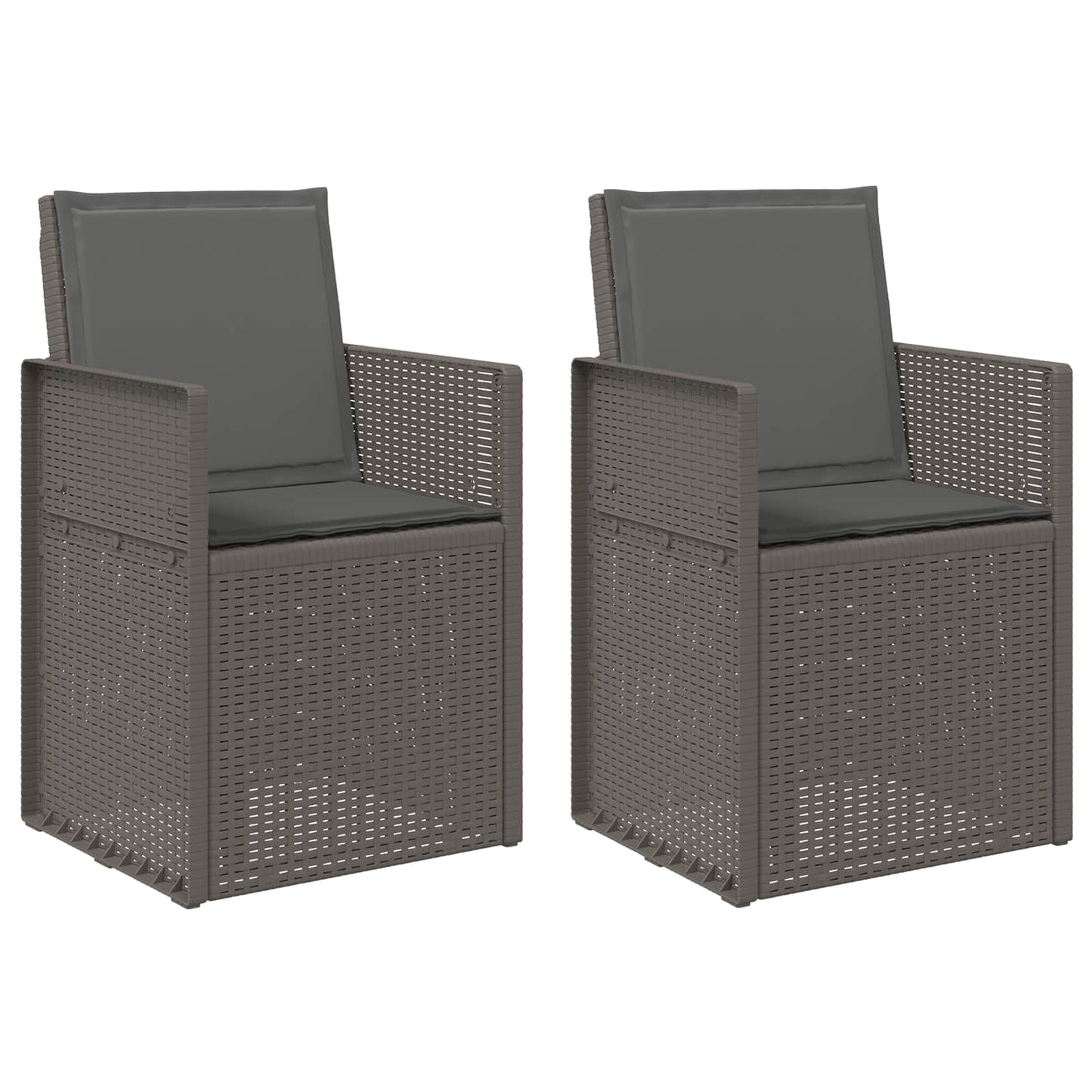 Sedie da pranzo da giardino 2 pcs Grigio chiaro e Antracite PP
