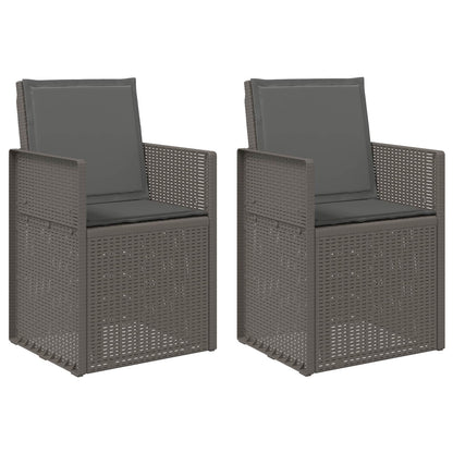 Sedie da pranzo da giardino 2 pcs Grigio chiaro e Antracite PP