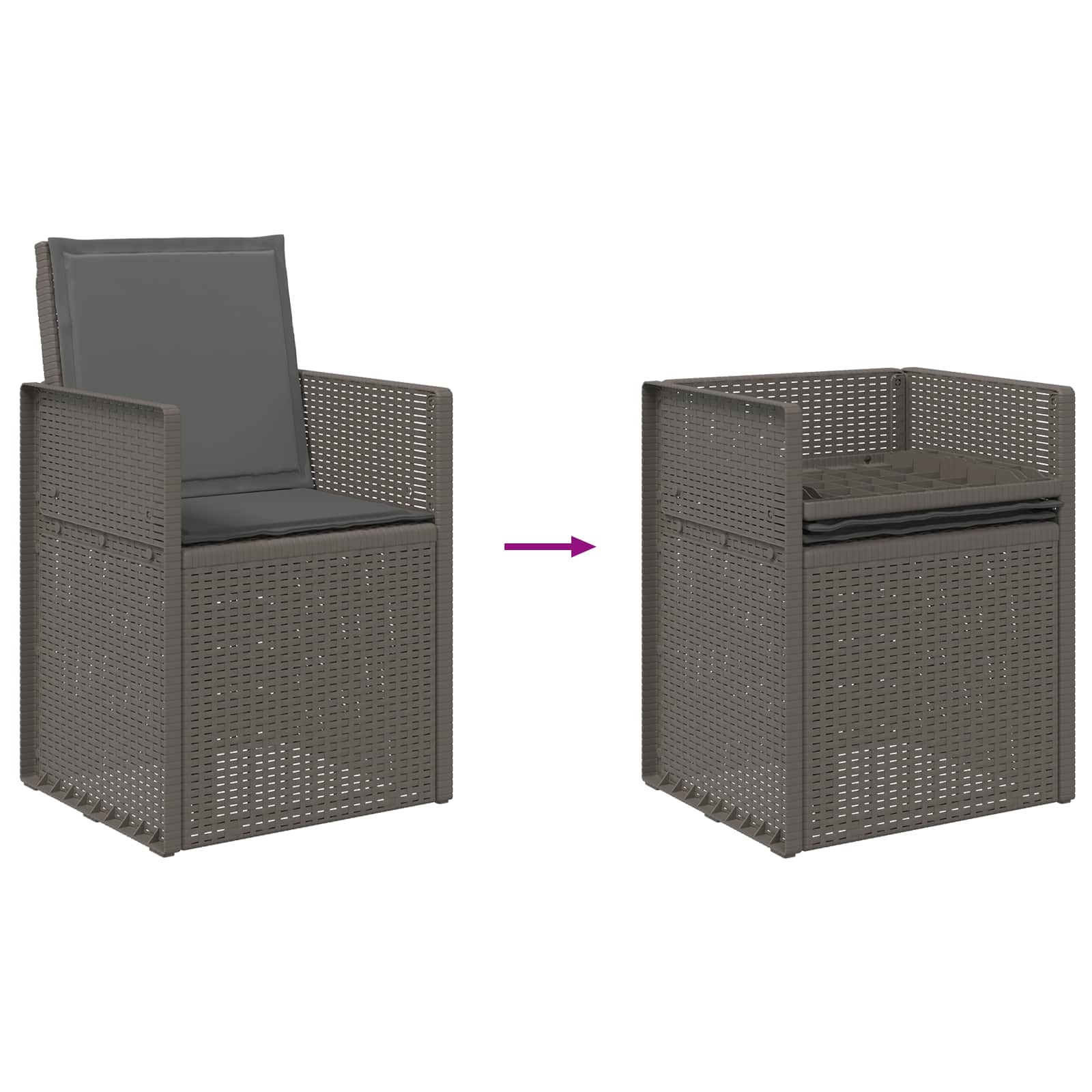 Sedie da pranzo da giardino 2 pcs Grigio chiaro e Antracite PP | homemem39