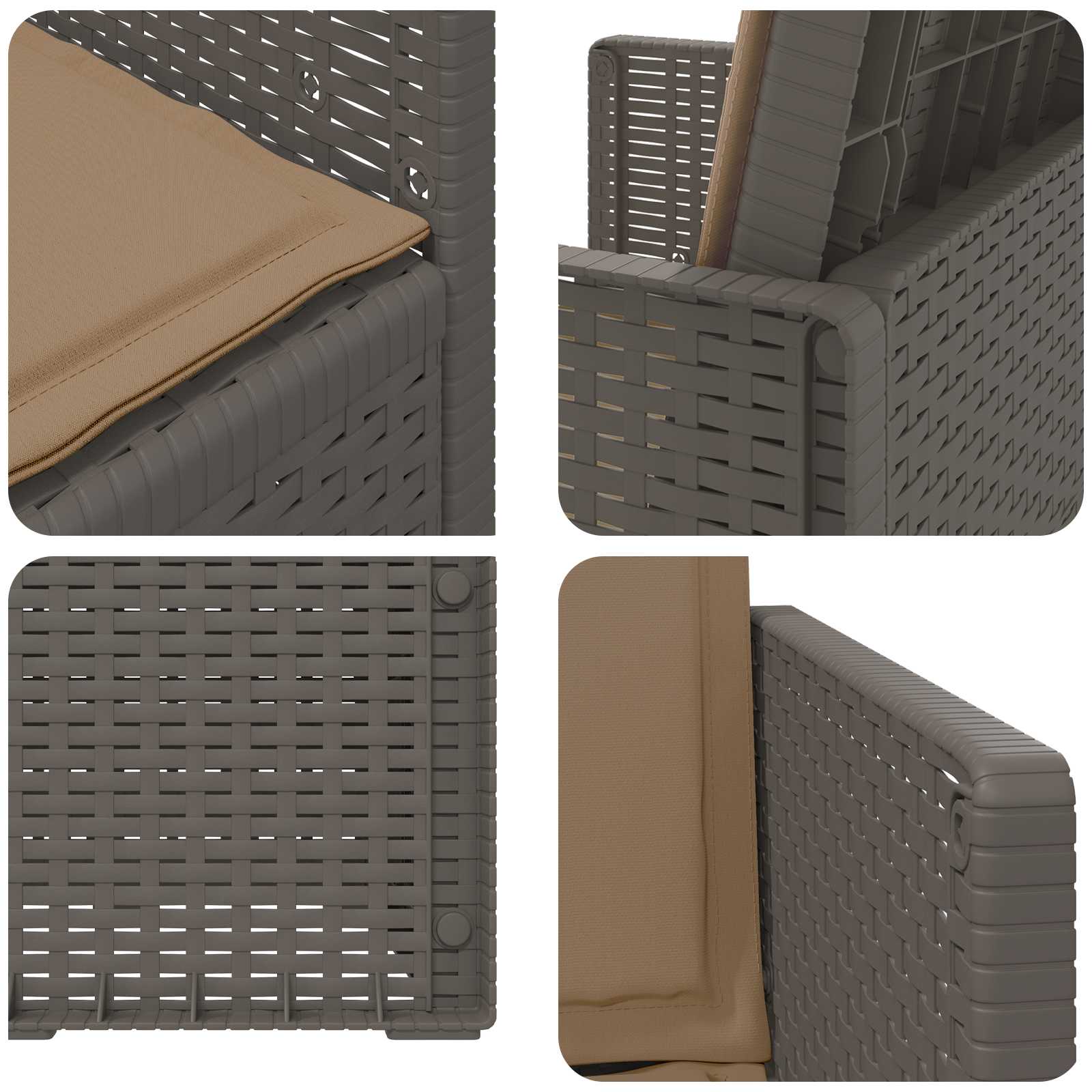 Sedie da pranzo da giardino 2 pcs Grigio chiaro e Tortora PP | homemem39