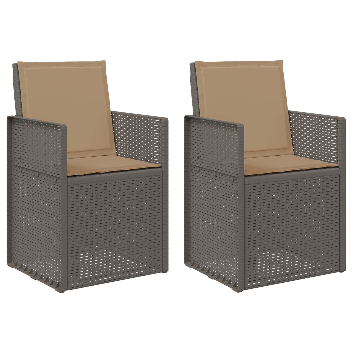 Sedie da pranzo da giardino 2 pcs Grigio chiaro e Tortora PP | homemem39