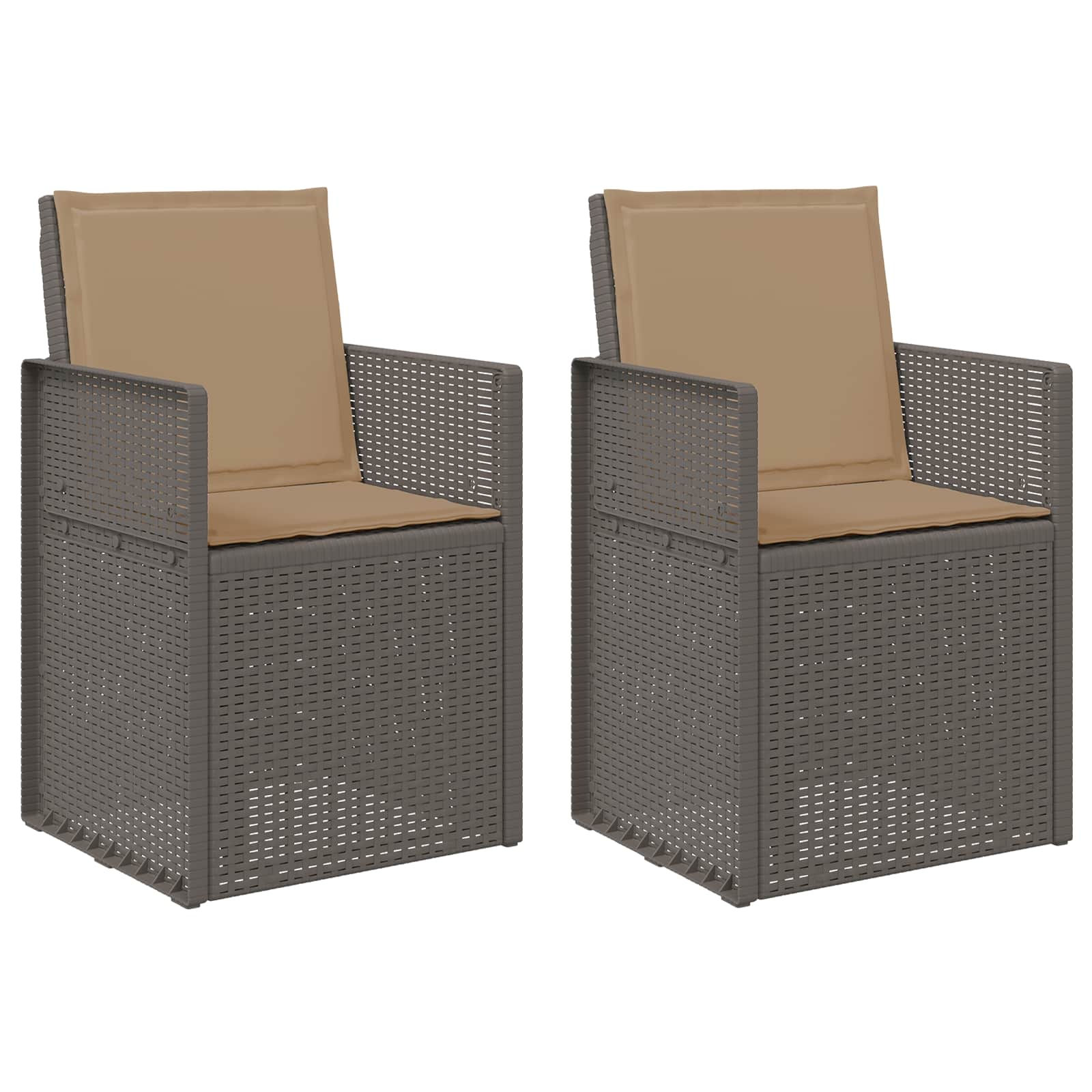 Sedie da pranzo da giardino 2 pcs Grigio chiaro e Tortora PP | homemem39