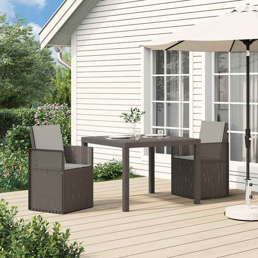 Sedie da pranzo da giardino 2 pcs Grigio Chiaro PP