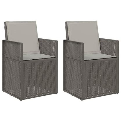 Sedie da pranzo da giardino 2 pcs Grigio Chiaro PP