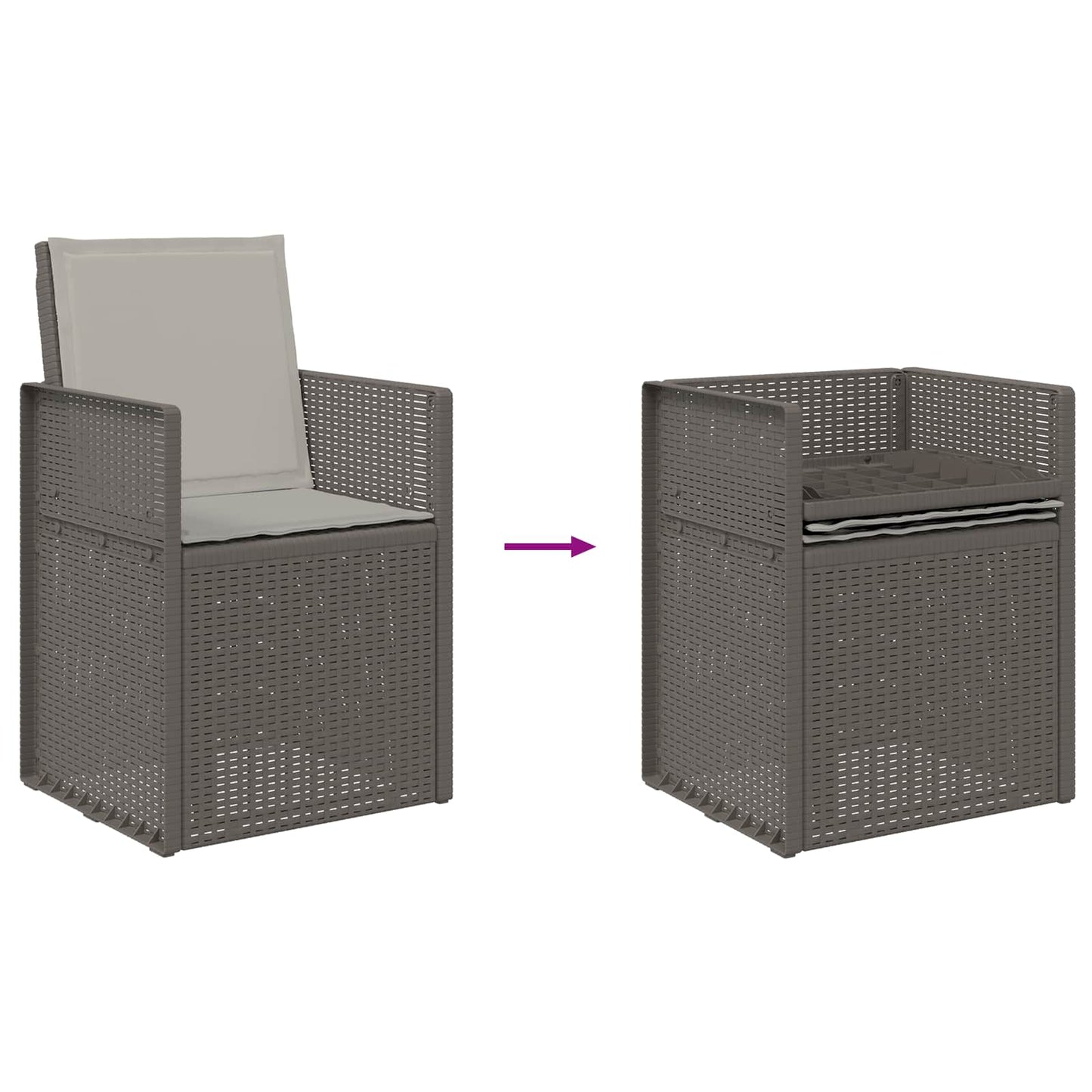 Sedie da pranzo da giardino 2 pcs Grigio Chiaro PP | homemem39
