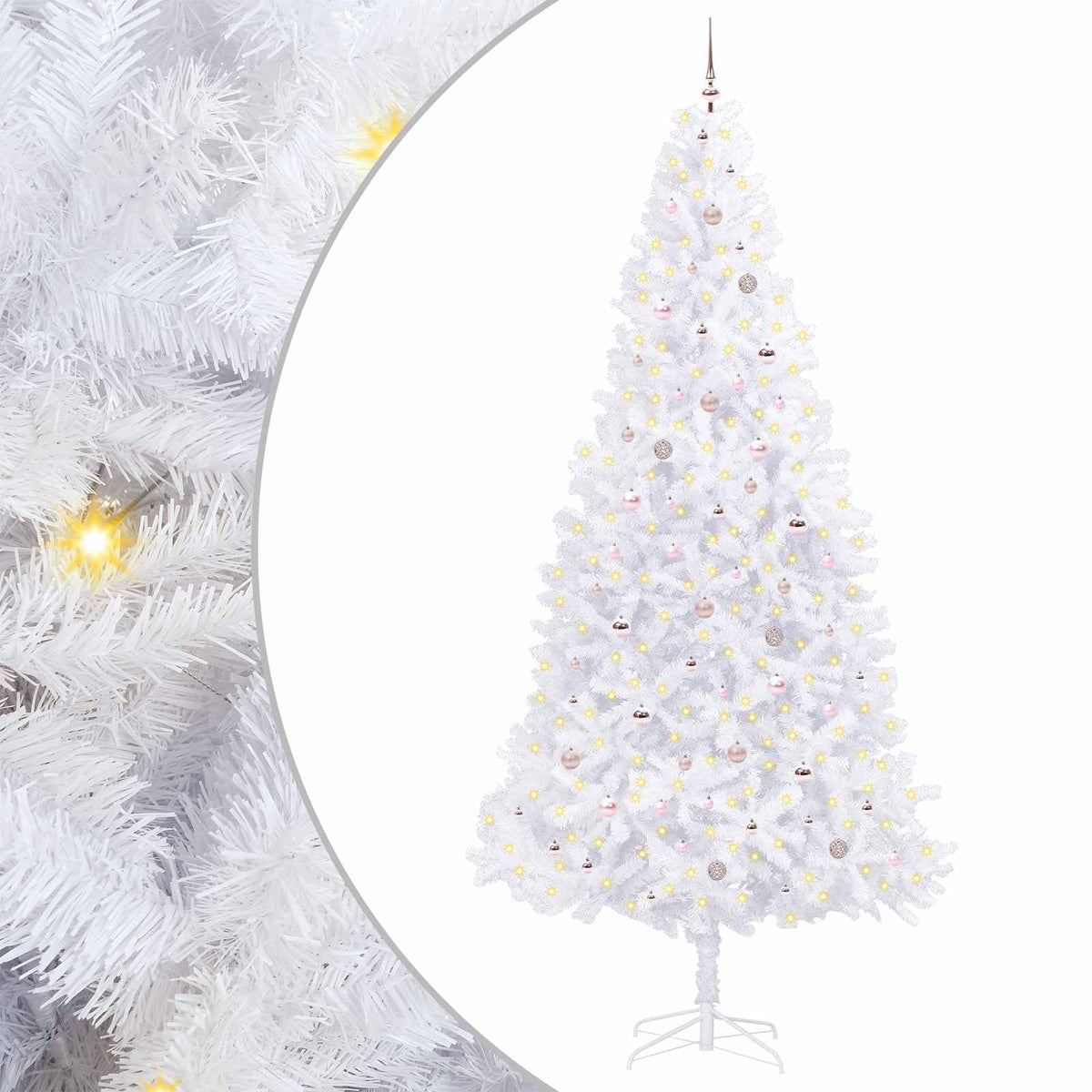 Albero di Natale artificiale Bianco 300 cm PVC e Acciaio