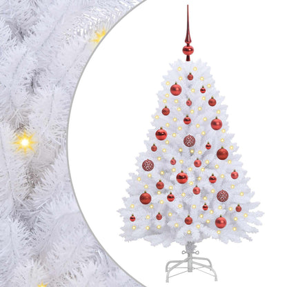 Albero di Natale Artificiale con Rami Pieghevoli Bianco 120 cm