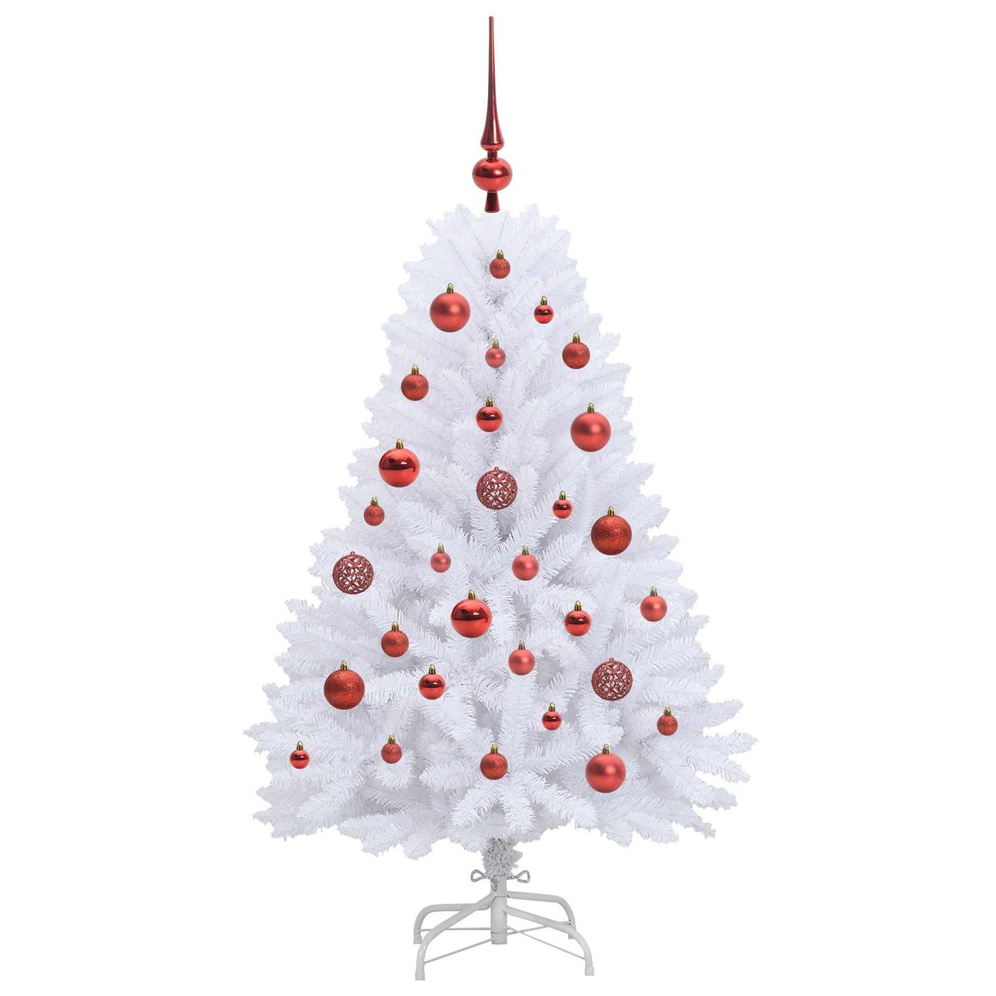 Albero di Natale Artificiale con Rami Pieghevoli Bianco 120 cm