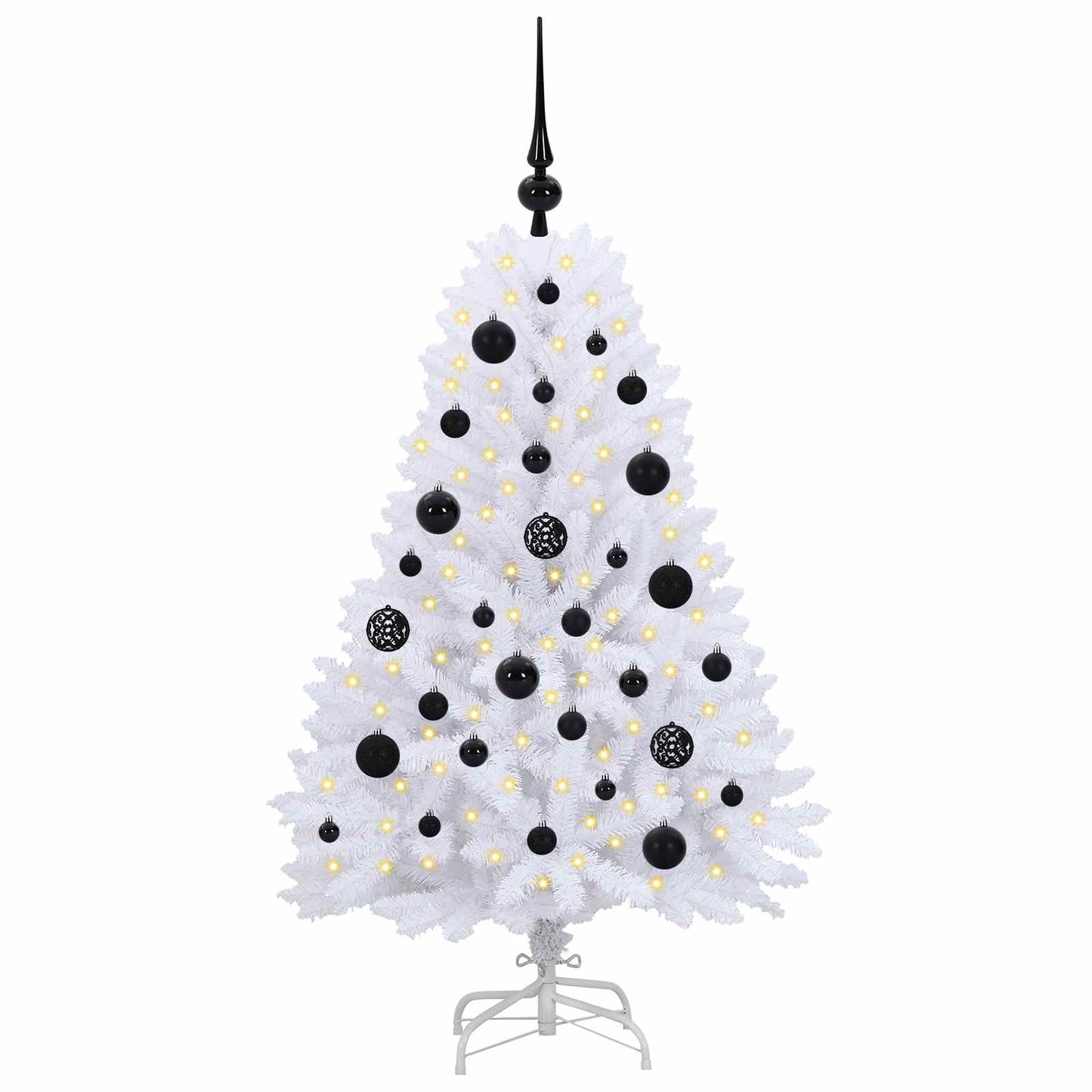 Albero di Natale Artificiale con Rami Pieghevoli Bianco 120 cm