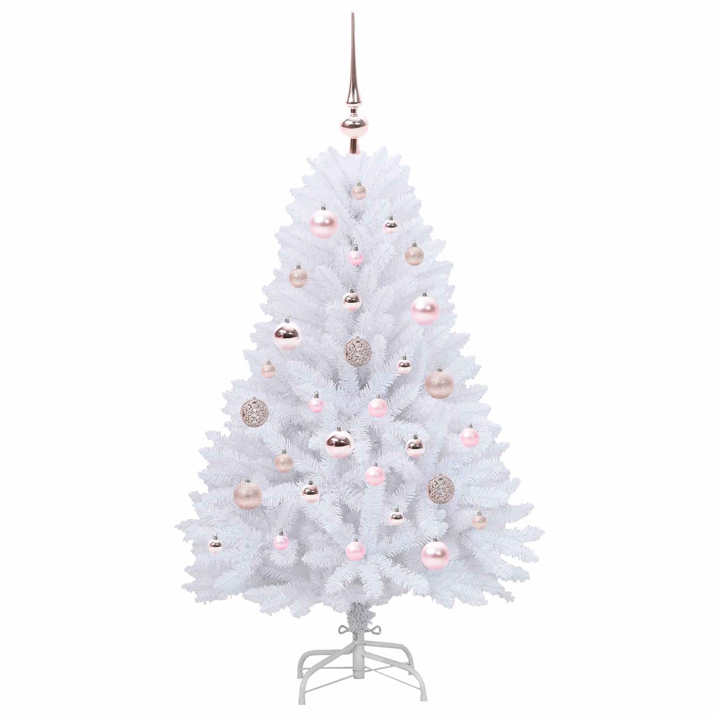 Albero di Natale Artificiale con Rami Pieghevoli Bianco 120 cm