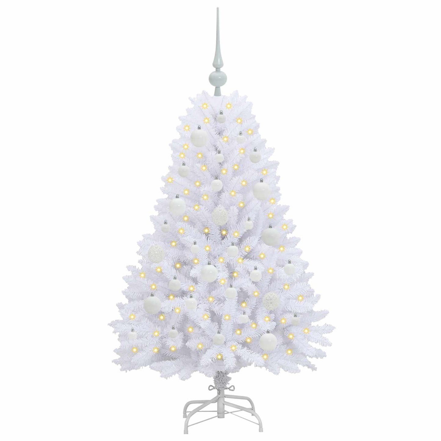 Albero di Natale Artificiale con Rami Pieghevoli Bianco 120 cm