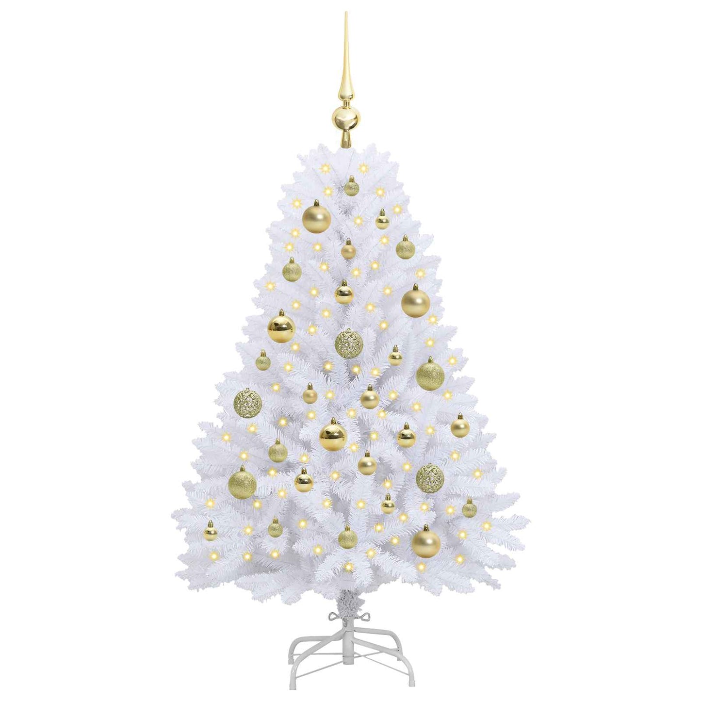 Albero di Natale Artificiale con Rami Pieghevoli Bianco 120 cm