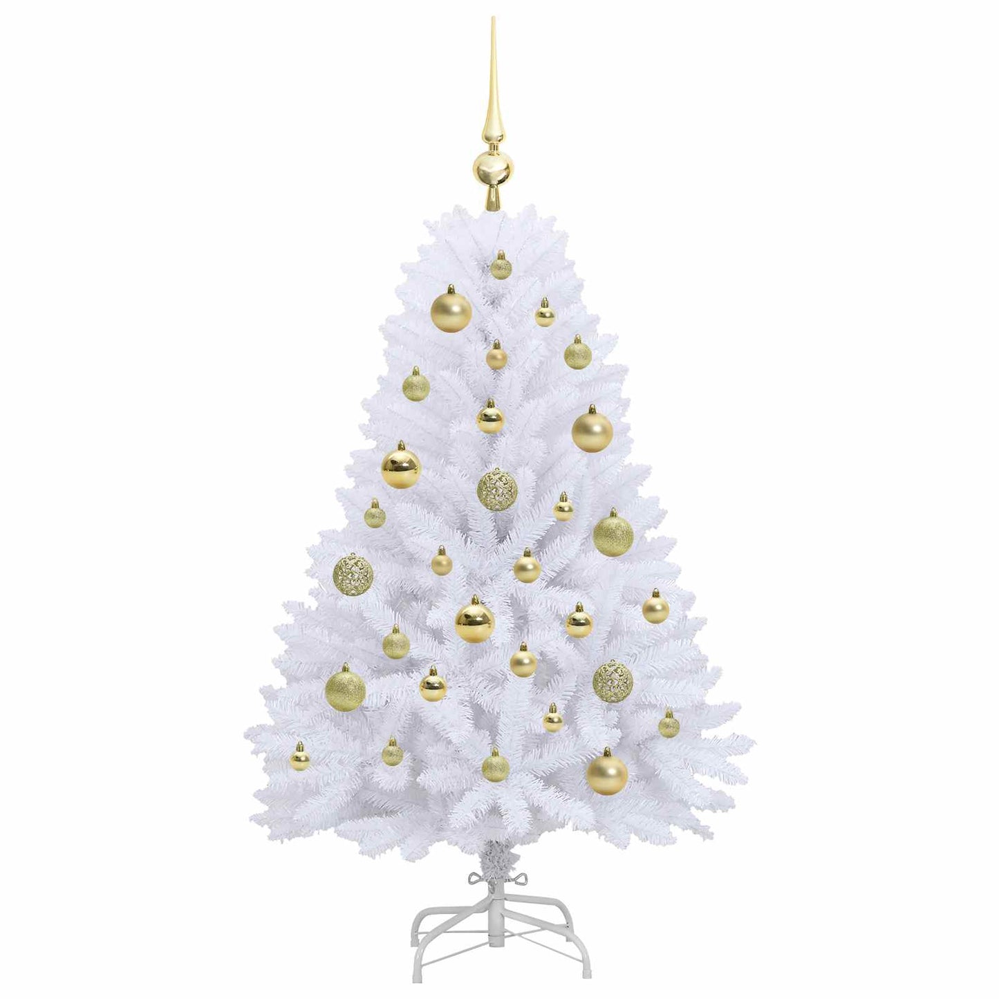 Albero di Natale Artificiale con Rami Pieghevoli Bianco 120 cm