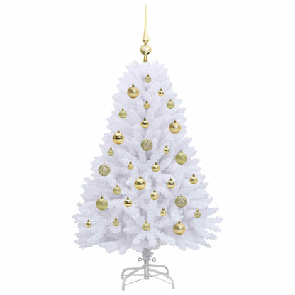Albero di Natale Artificiale con Rami Pieghevoli Bianco 120 cm