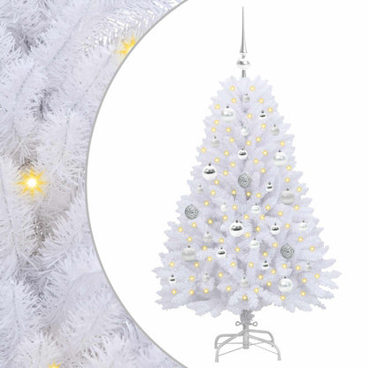 Albero di Natale Artificiale con Rami Pieghevoli Bianco 120 cm