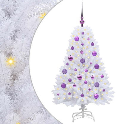 Albero di Natale Artificiale con Rami Pieghevoli Bianco 120 cm