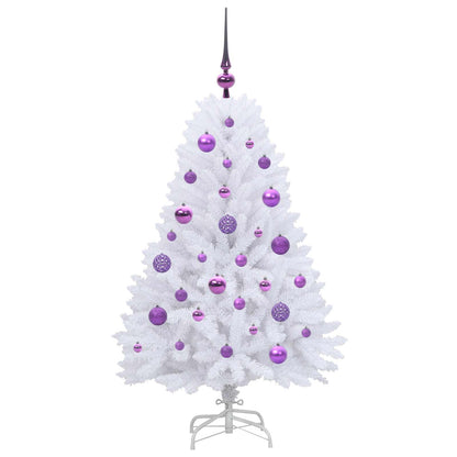 Albero di Natale Artificiale con Rami Pieghevoli Bianco 120 cm
