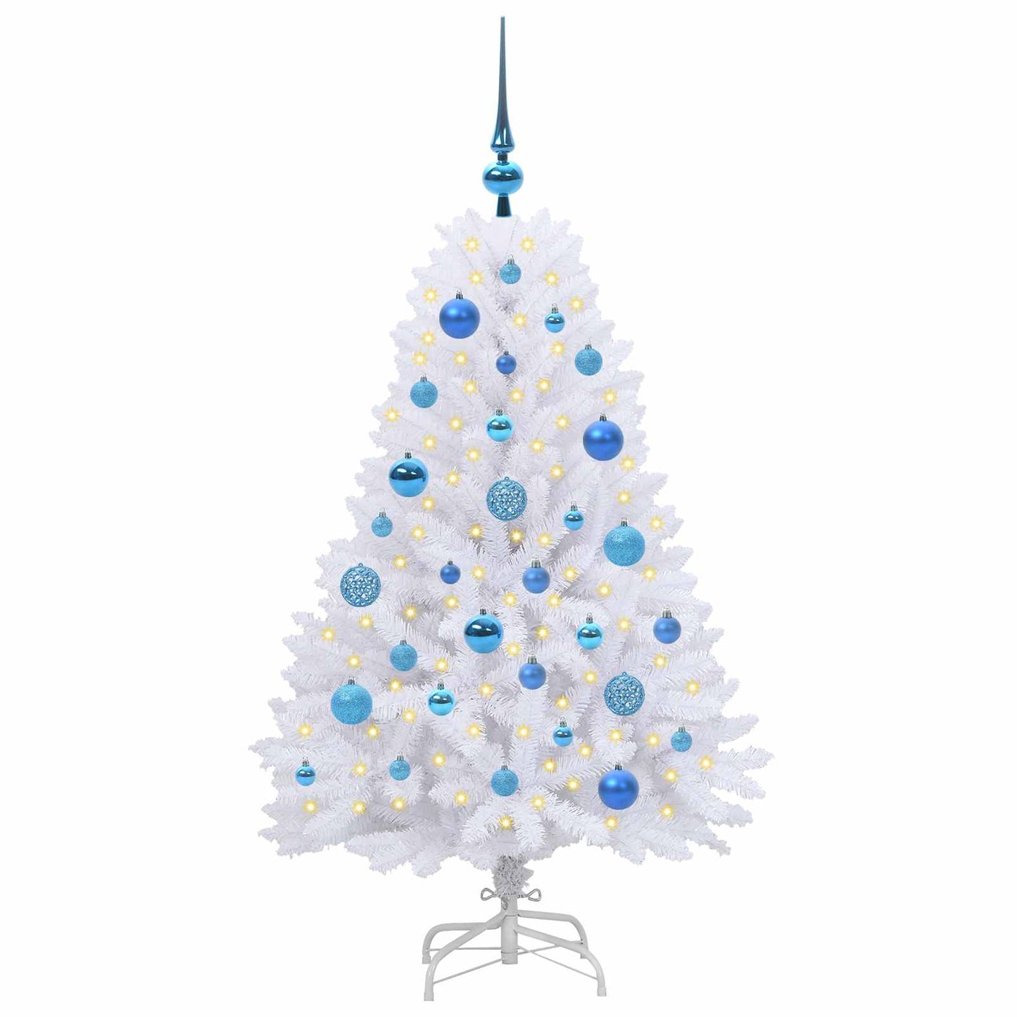 Albero di Natale Artificiale con Rami Pieghevoli Bianco 120 cm
