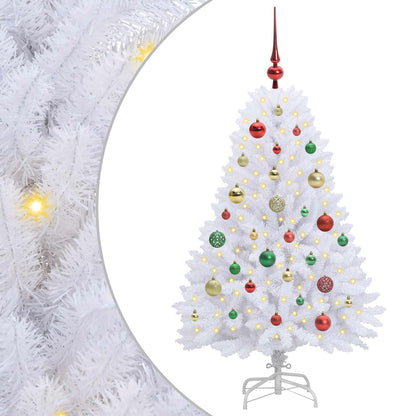 Albero di Natale Artificiale con Rami Pieghevoli Bianco 120 cm