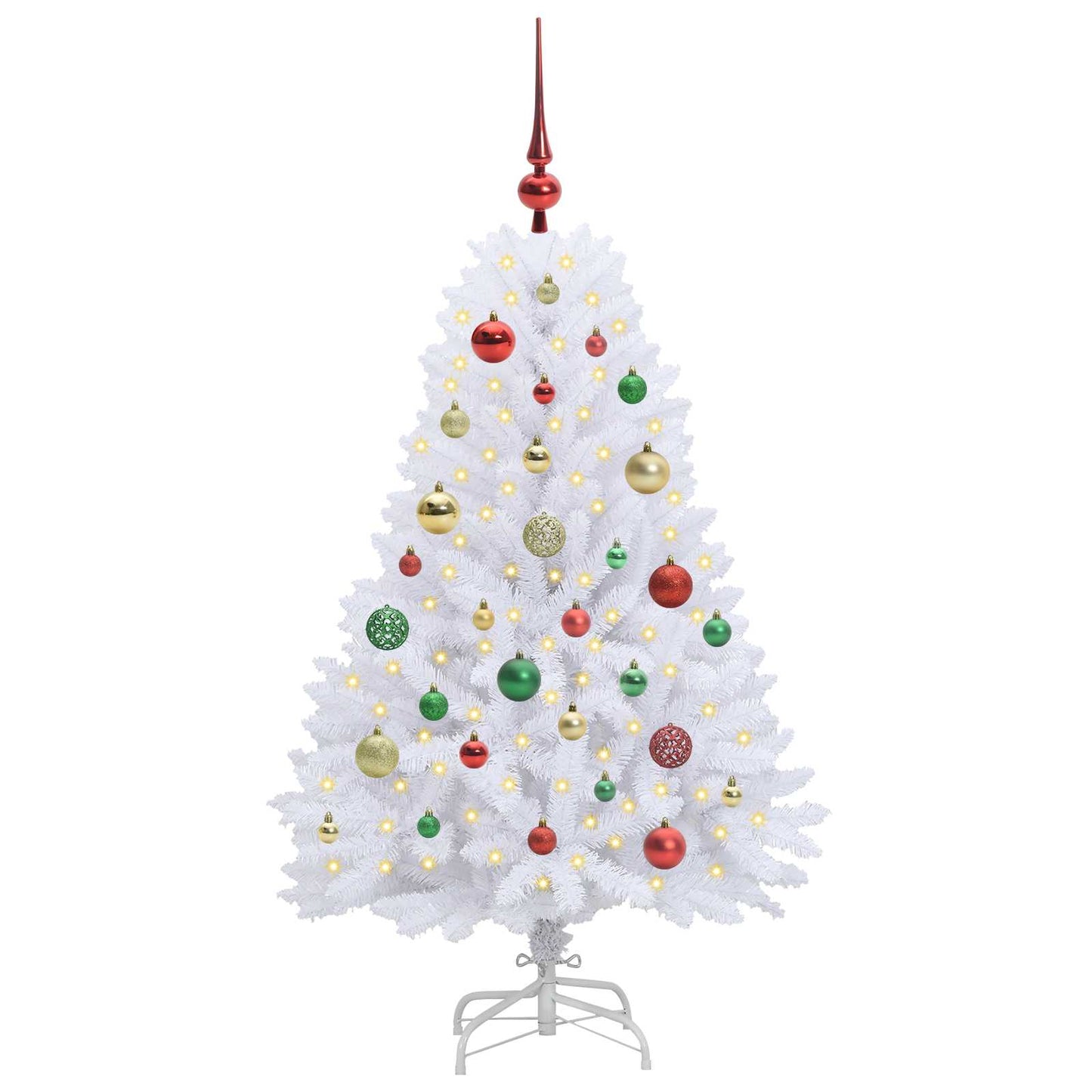 Albero di Natale Artificiale con Rami Pieghevoli Bianco 120 cm