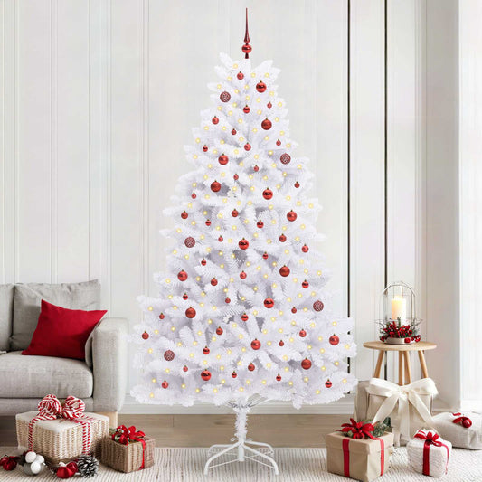 Albero di Natale Artificiale con Rami Pieghevoli Bianco 240 cm