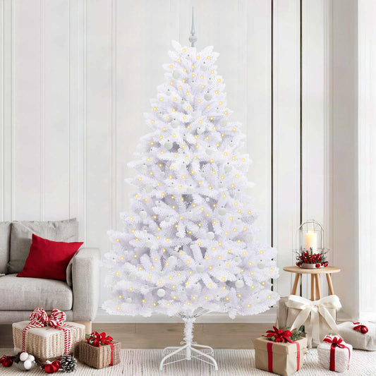Albero di Natale Artificiale con Rami Pieghevoli Bianco 240 cm