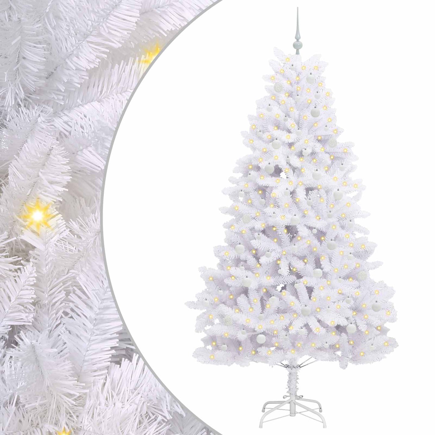 Albero di Natale Artificiale con Rami Pieghevoli Bianco 240 cm