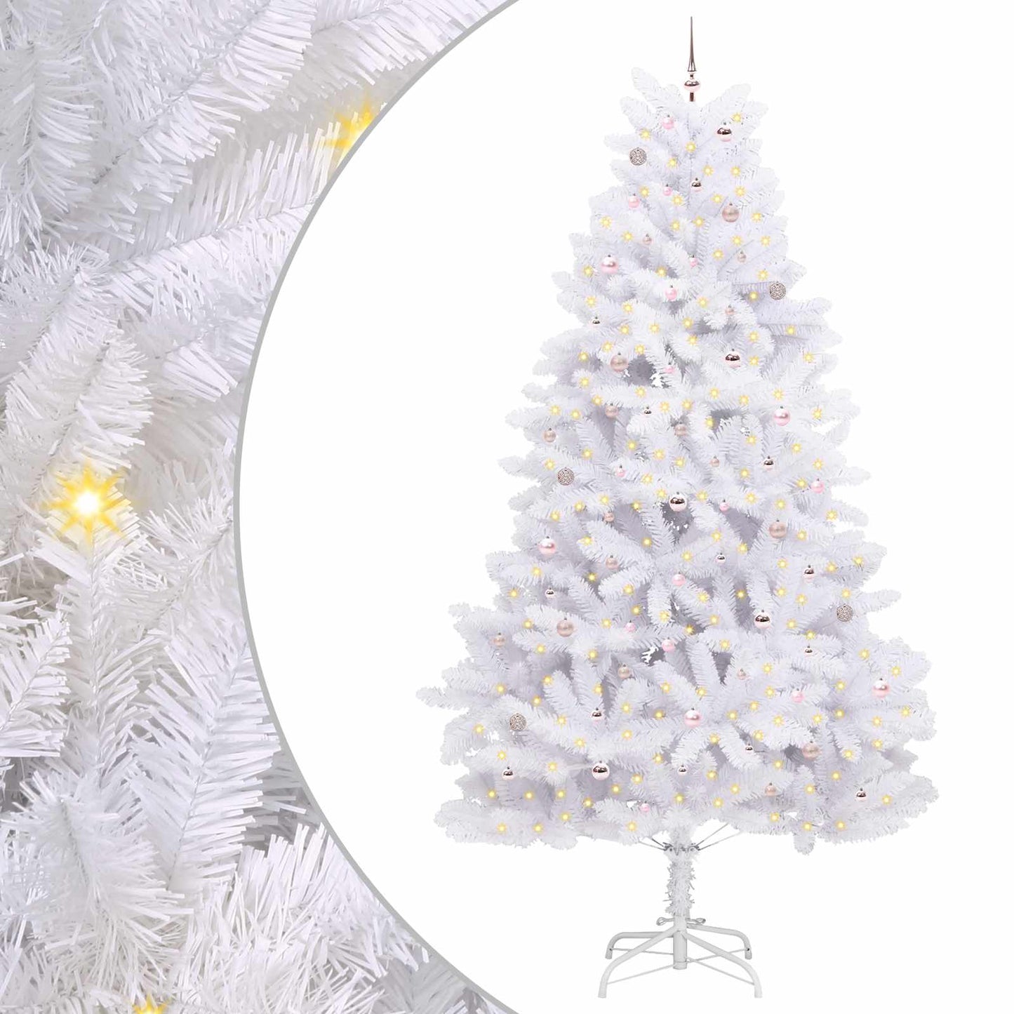 Albero di Natale Artificiale con Rami Pieghevoli Bianco 300 cm
