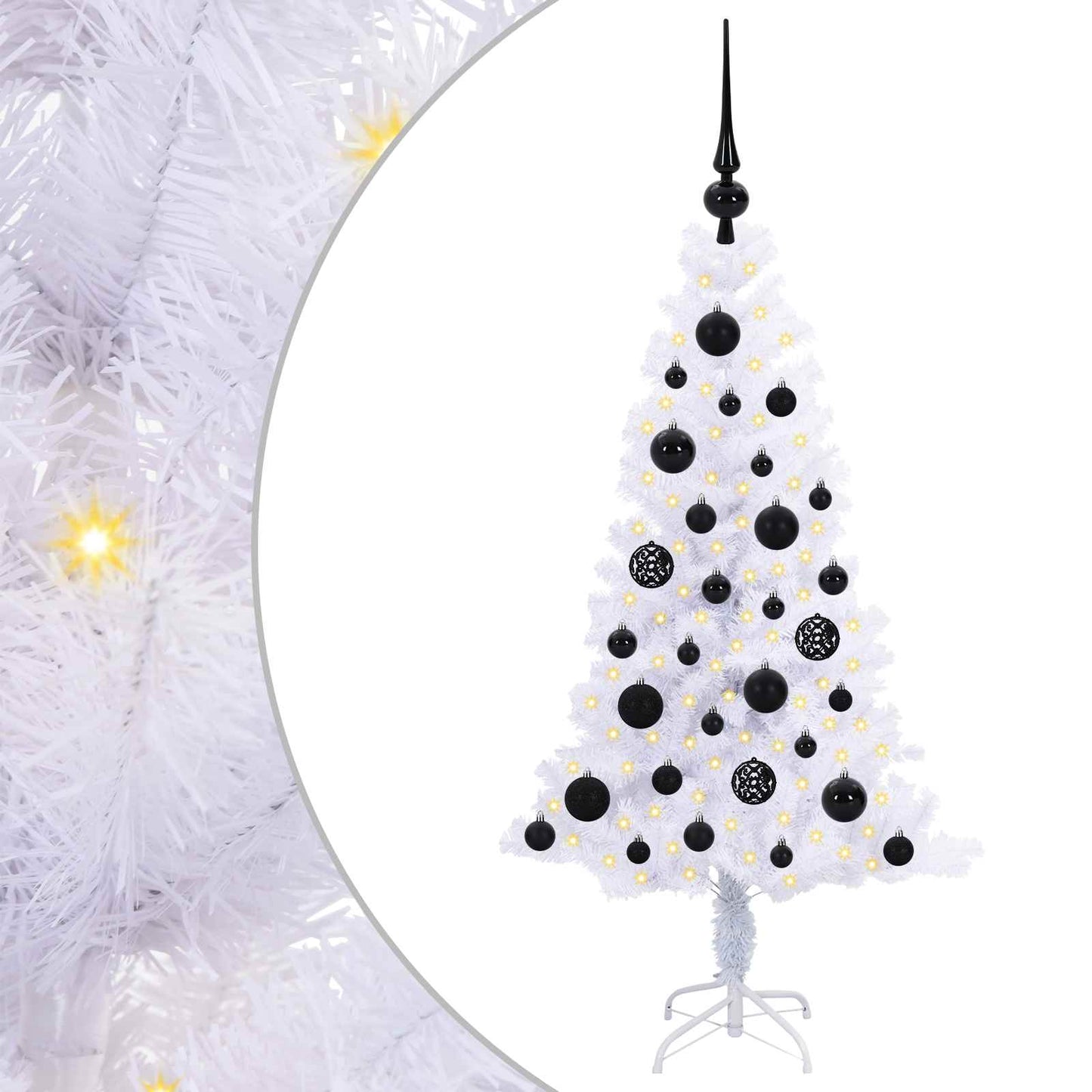 Albero di Natale artificiale Bianco 120 cm PVC e Acciaio