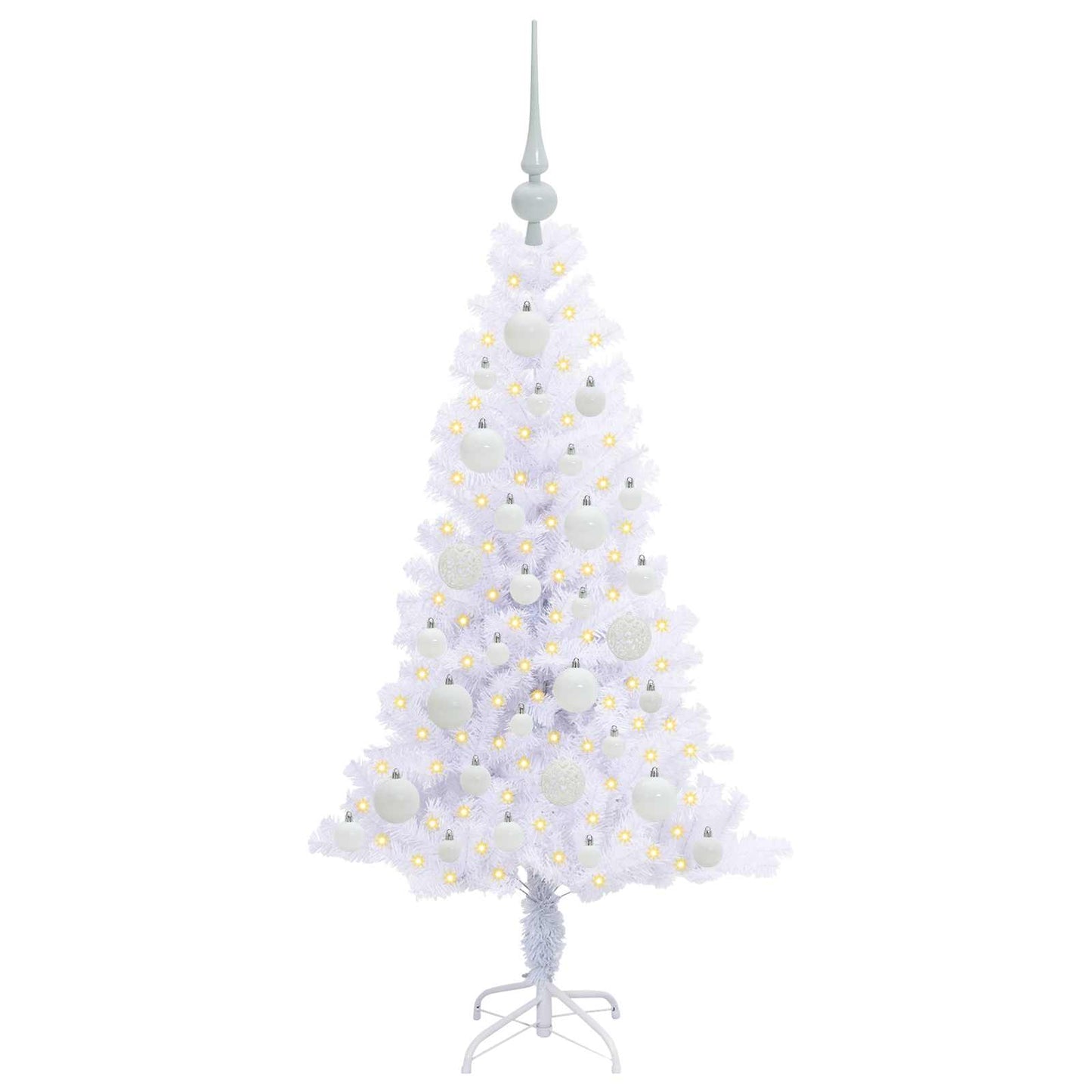Albero di Natale artificiale Bianco 120 cm PVC e Acciaio