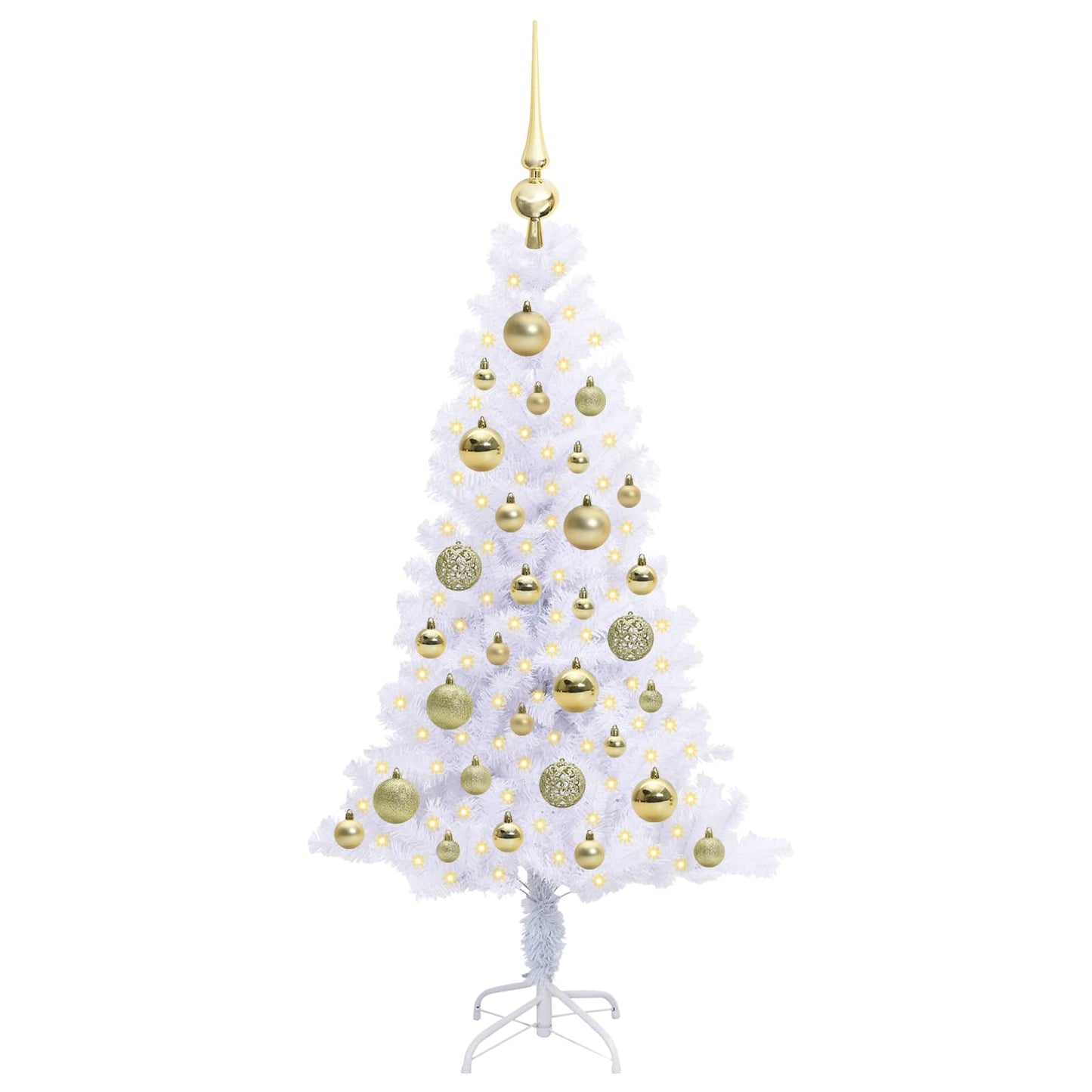 Albero di Natale artificiale Bianco 120 cm PVC e Acciaio