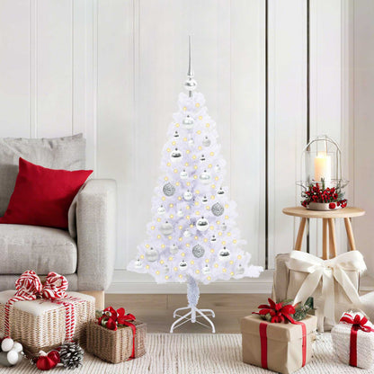 Albero di Natale artificiale Bianco 120 cm PVC e Acciaio