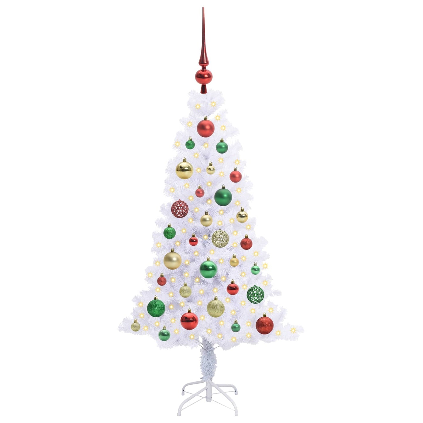 Albero di Natale artificiale Bianco 120 cm PVC e Acciaio
