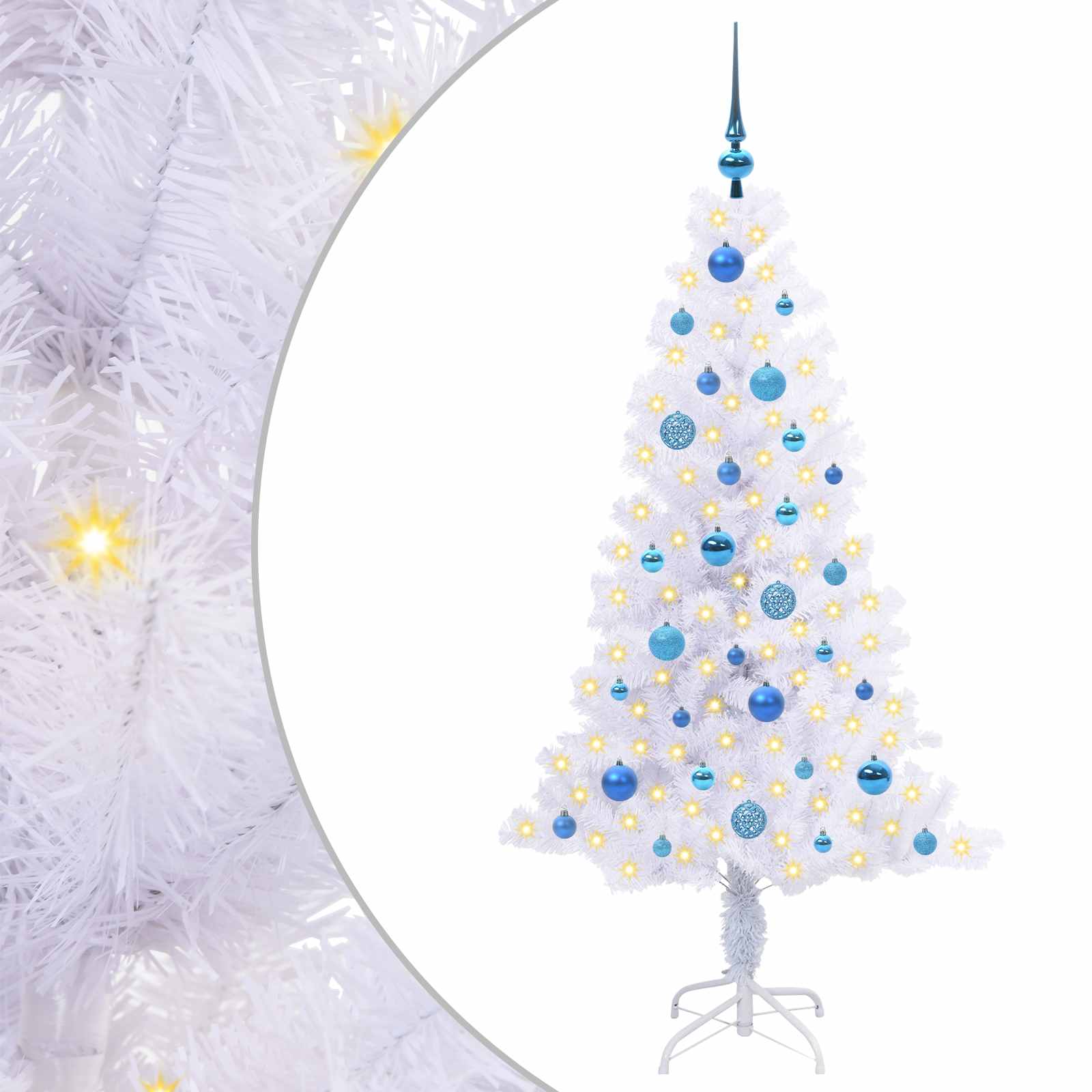 Albero di Natale artificiale Bianco 150 cm PVC e Acciaio | homemem39