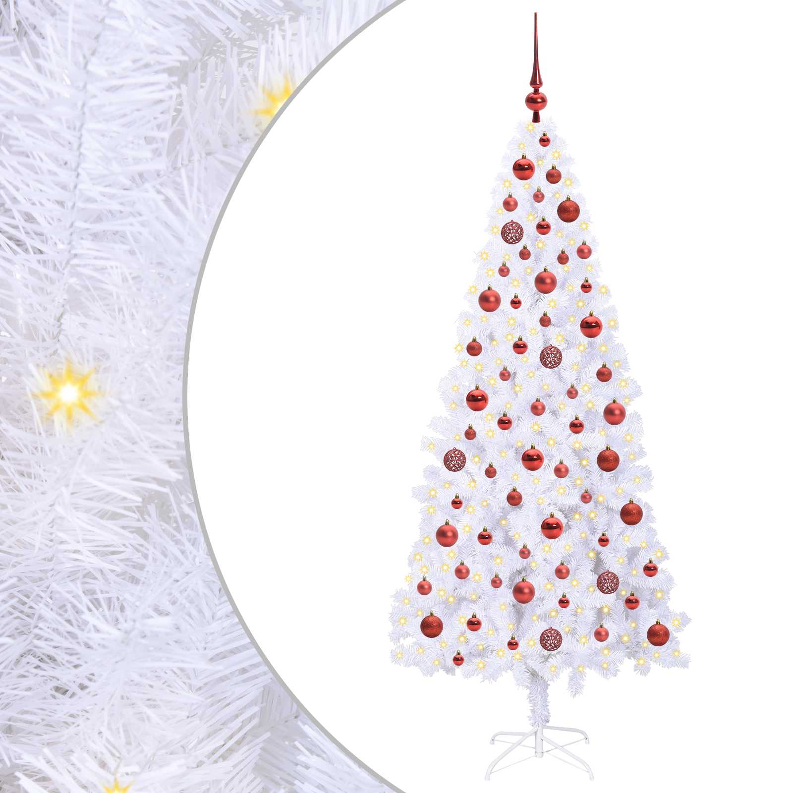 Albero di Natale artificiale Bianco 180 cm PVC e Acciaio | homemem39
