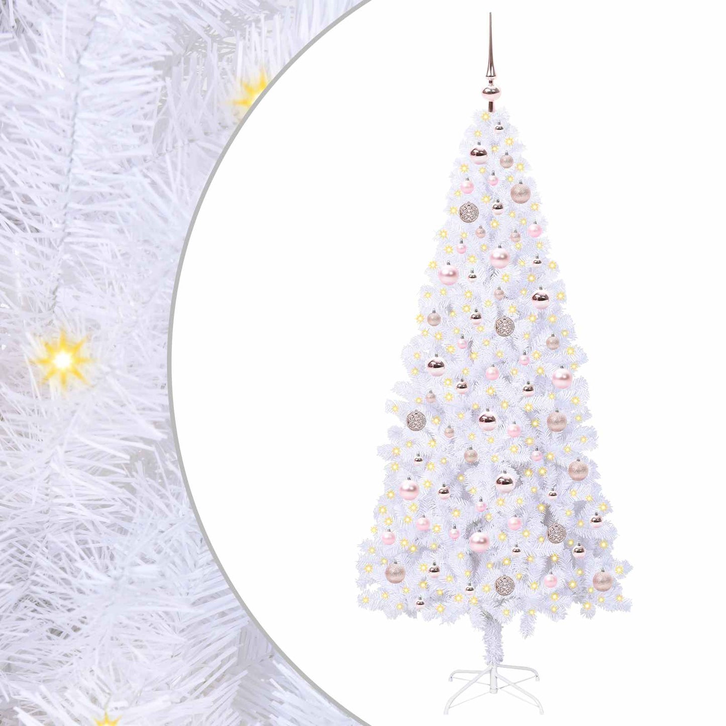 Albero di Natale artificiale Bianco 180 cm PVC e Acciaio | homemem39
