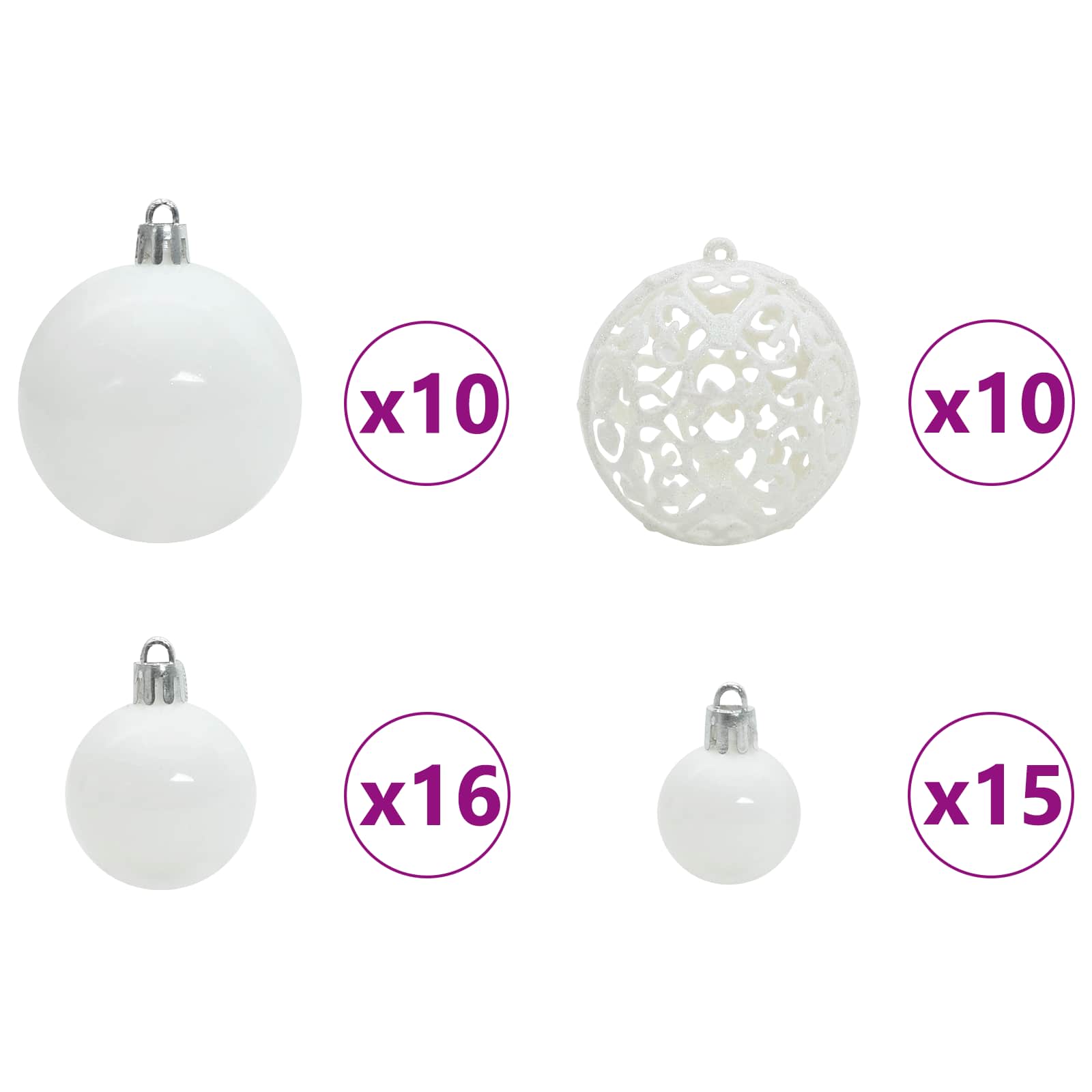 Albero di Natale artificiale Bianco 180 cm PVC e Acciaio | homemem39