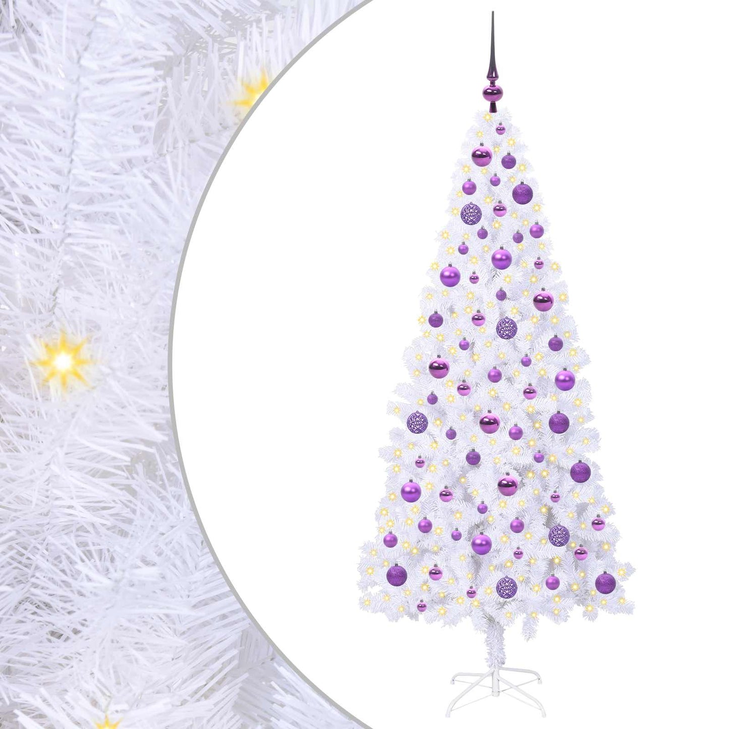 Albero di Natale artificiale Bianco 180 cm PVC e Acciaio | homemem39