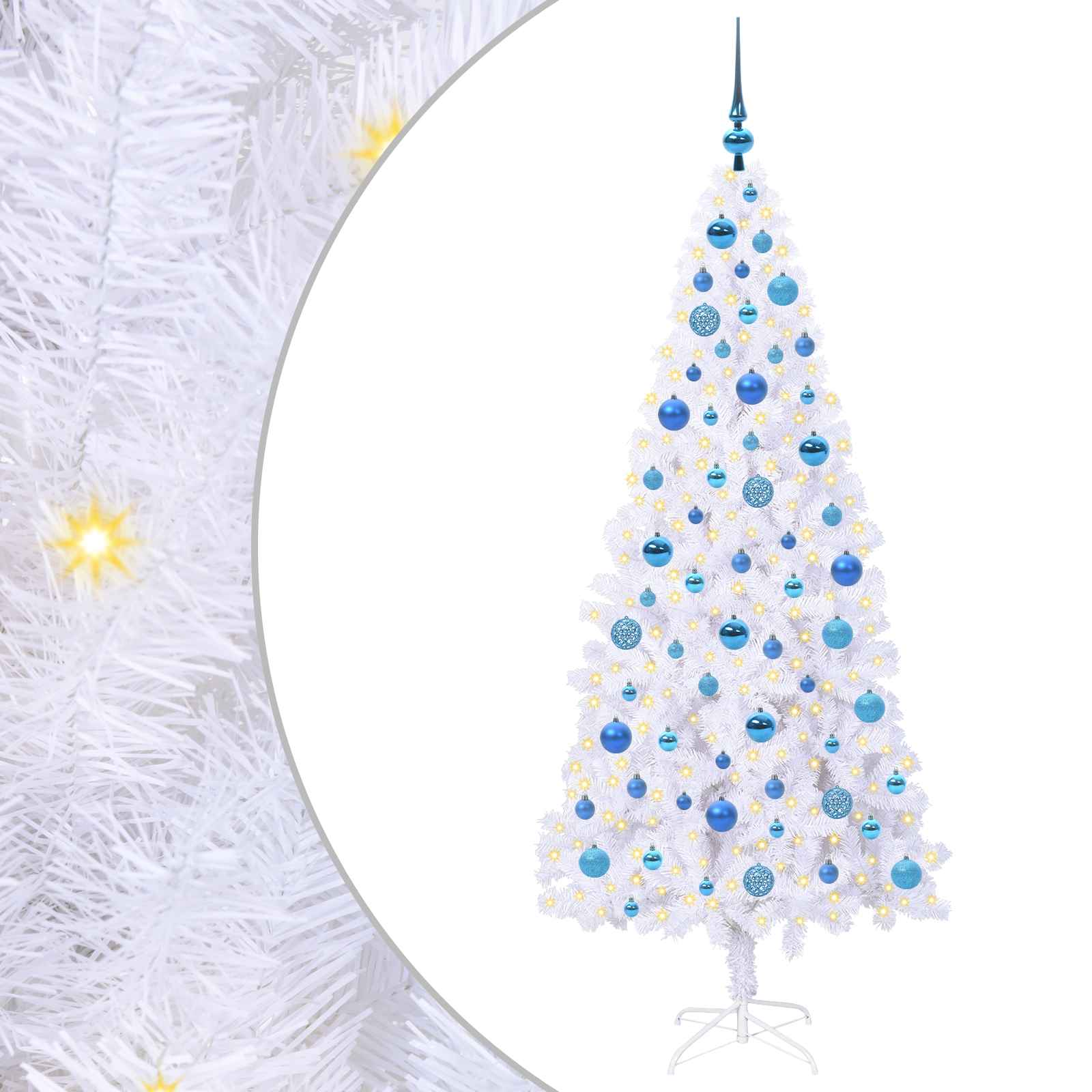 Albero di Natale artificiale Bianco 180 cm PVC e Acciaio | homemem39