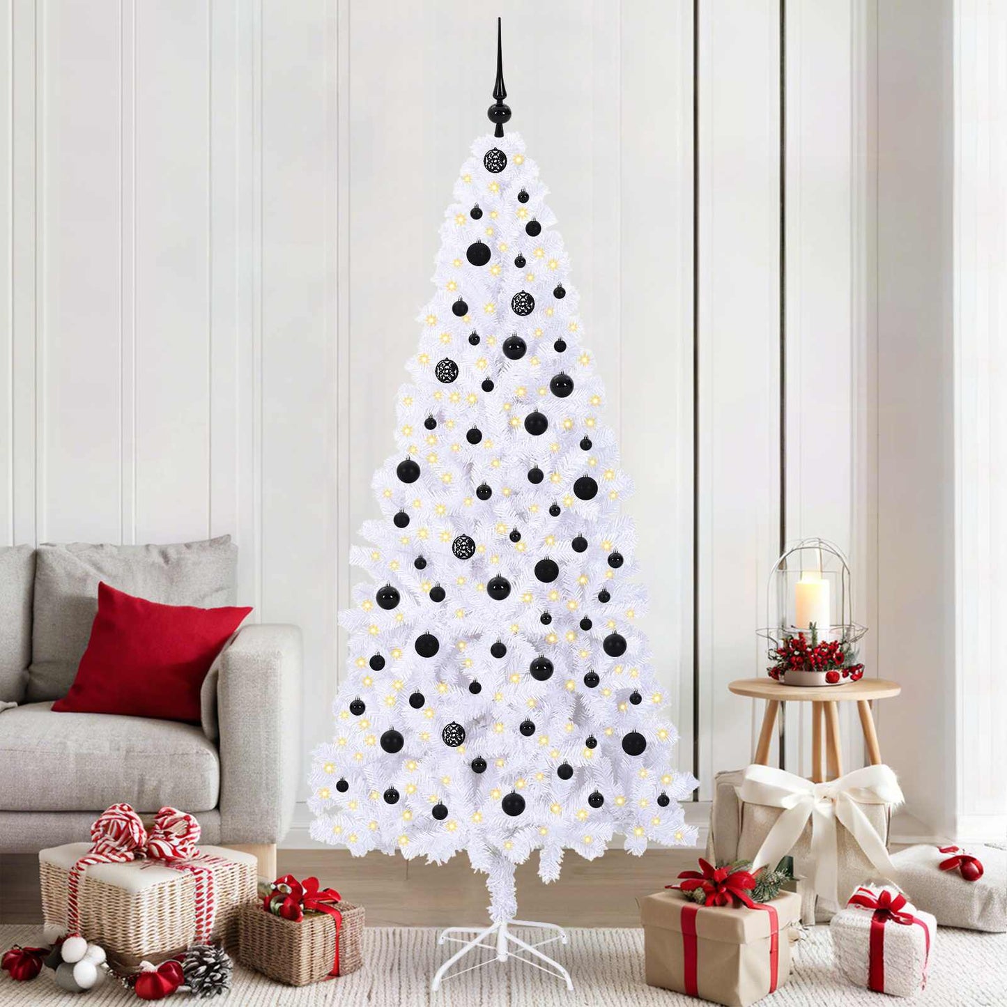 Albero di Natale artificiale Bianco 210 cm PVC e Acciaio | homemem39
