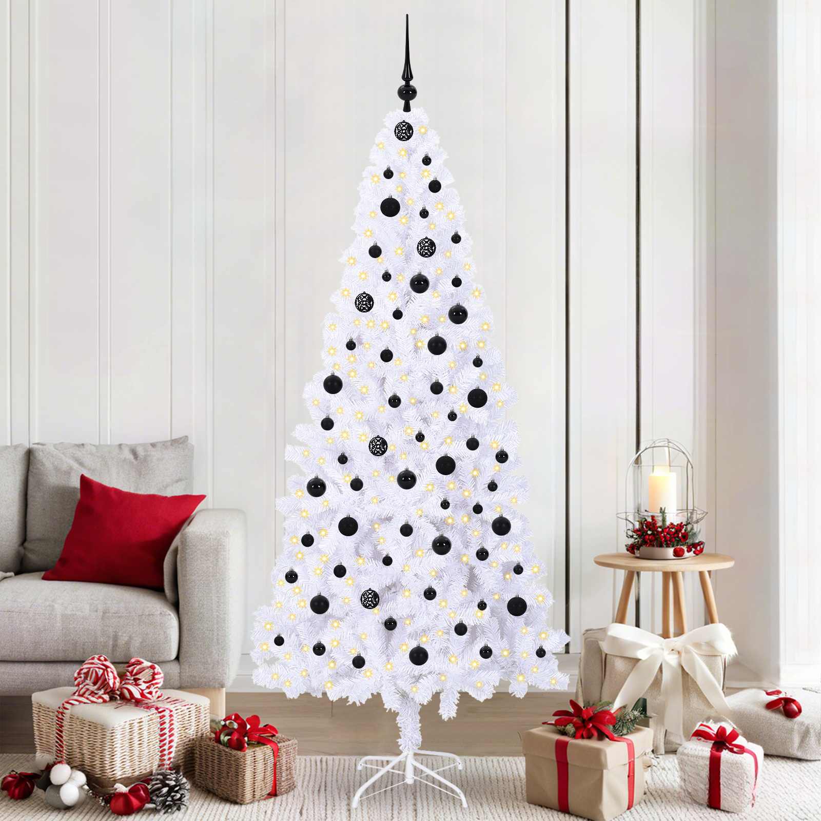 Albero di Natale artificiale Bianco 210 cm PVC e Acciaio | homemem39