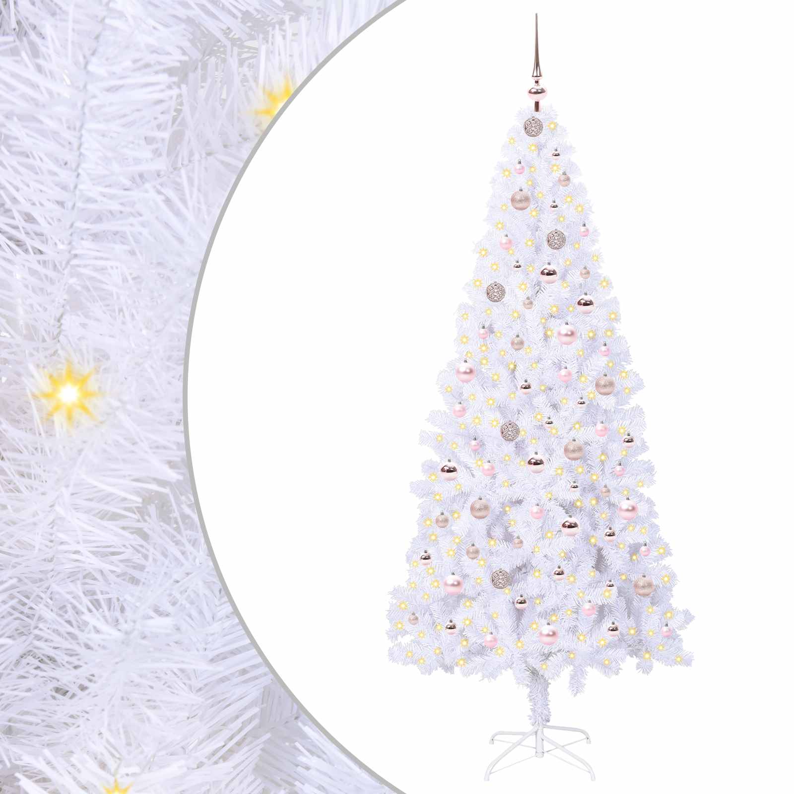 Albero di Natale artificiale Bianco 210 cm PVC e Acciaio | homemem39