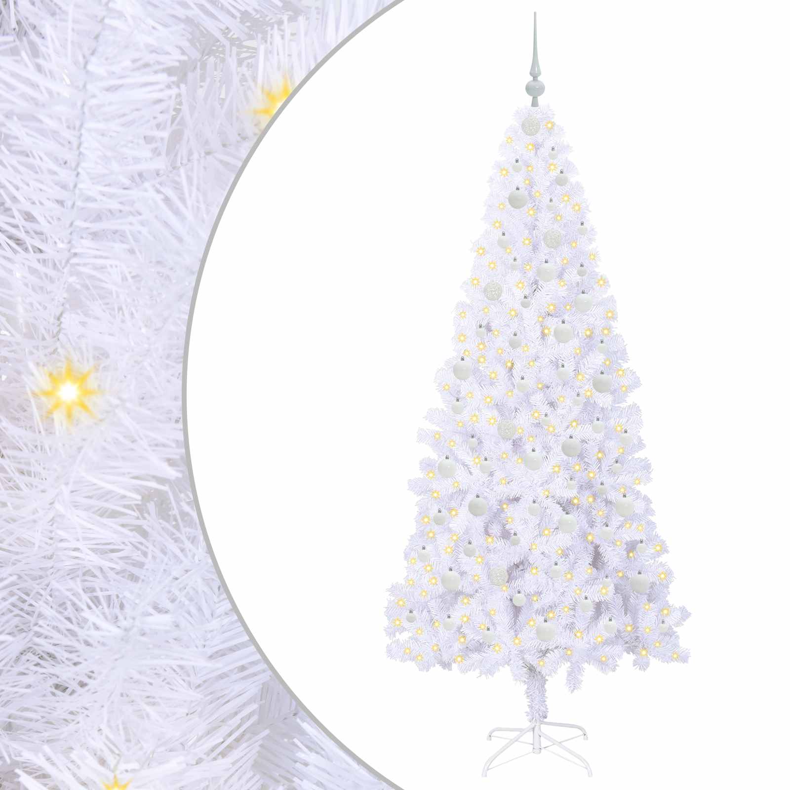 Albero di Natale artificiale Bianco 210 cm PVC e Acciaio | homemem39