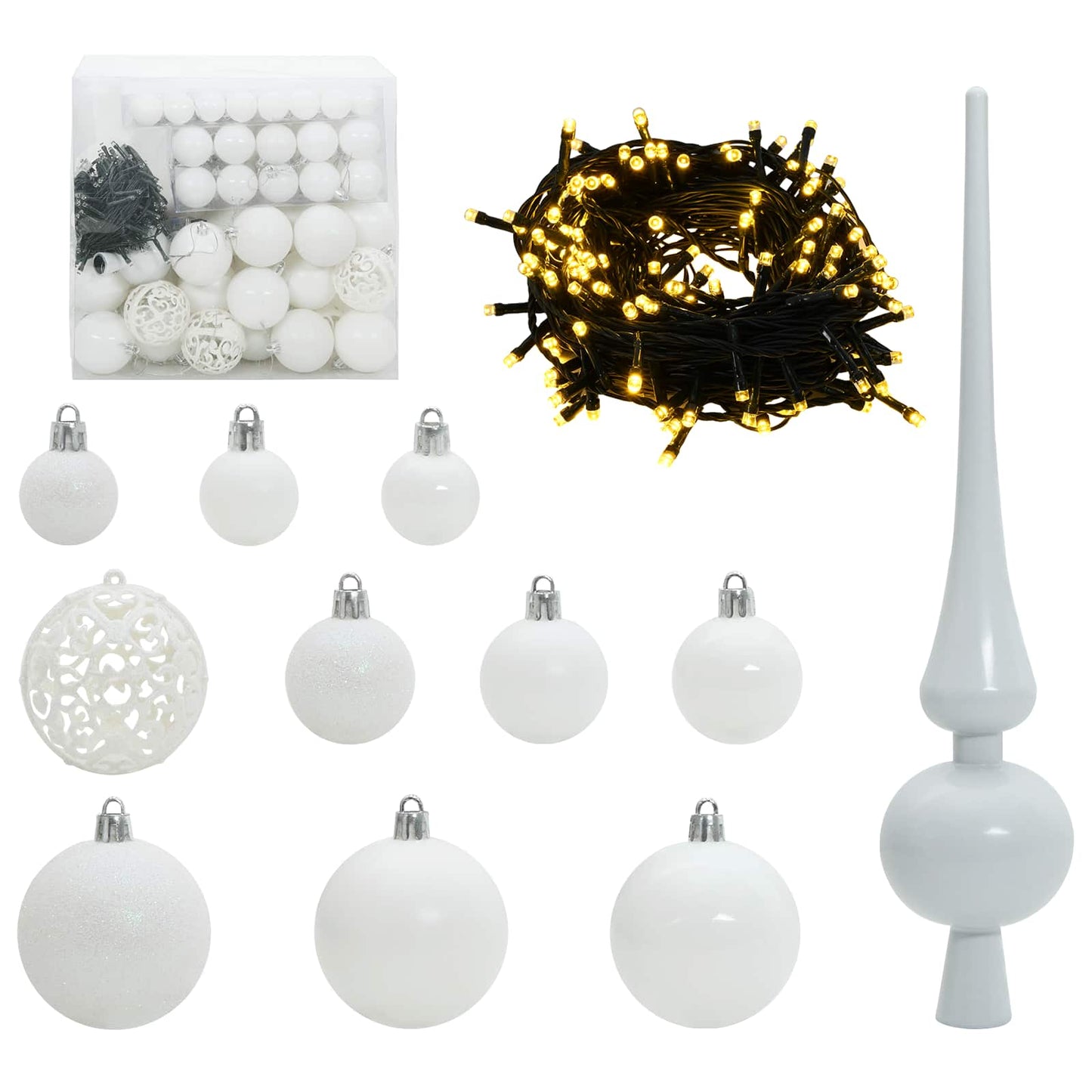 Albero di Natale artificiale Bianco 210 cm PVC e Acciaio | homemem39