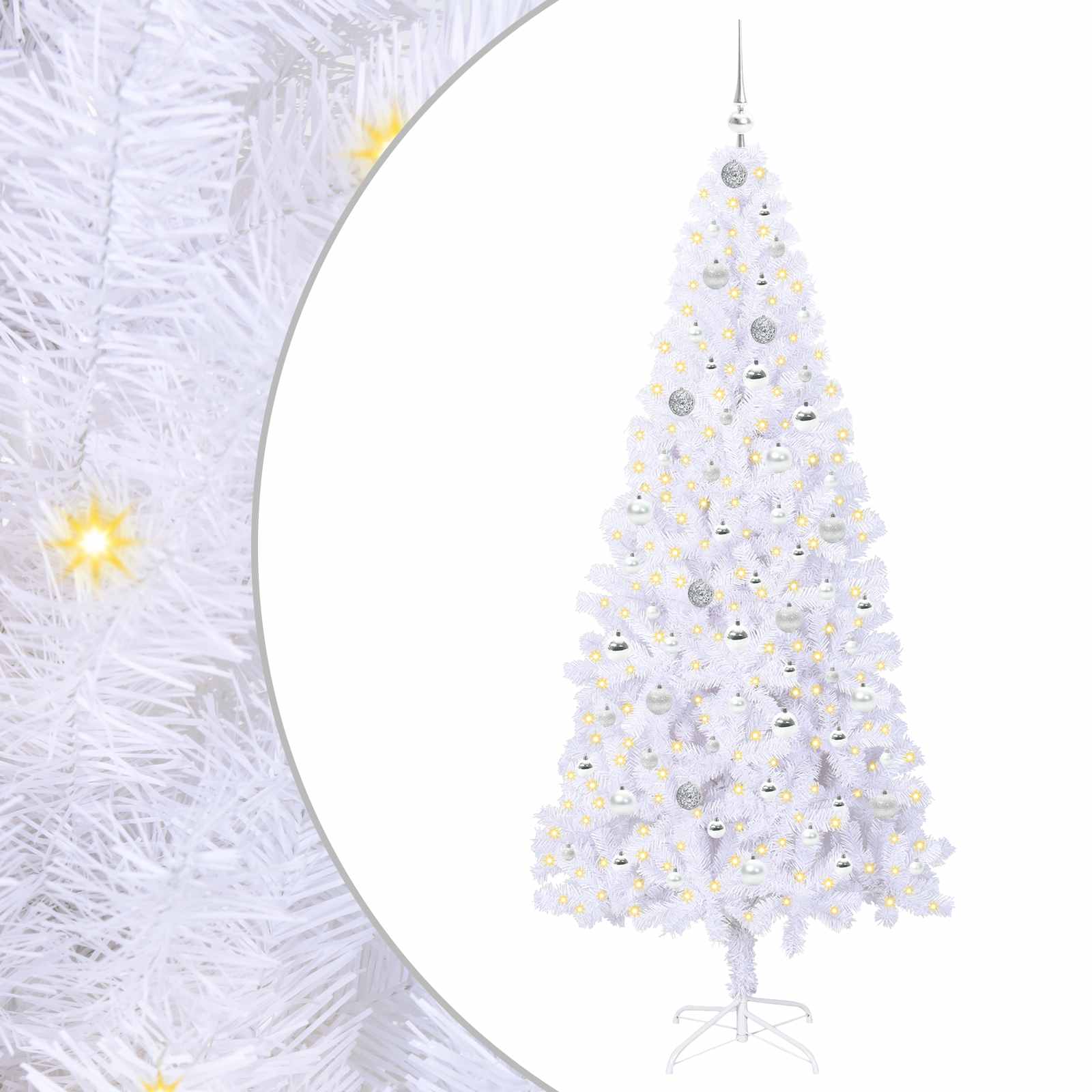 Albero di Natale artificiale Bianco 210 cm PVC e Acciaio | homemem39