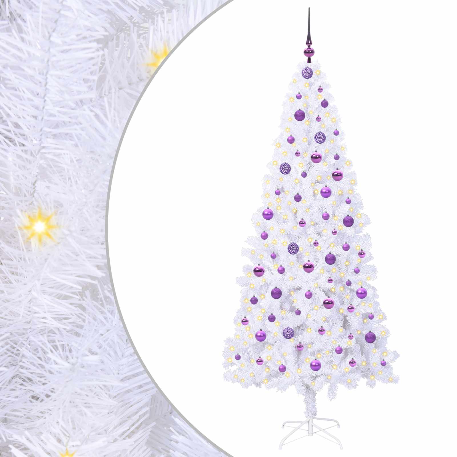 Albero di Natale artificiale Bianco 210 cm PVC e Acciaio | homemem39