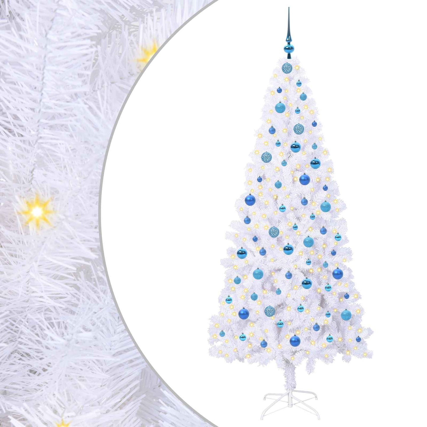 Albero di Natale artificiale Bianco 210 cm PVC e Acciaio | homemem39