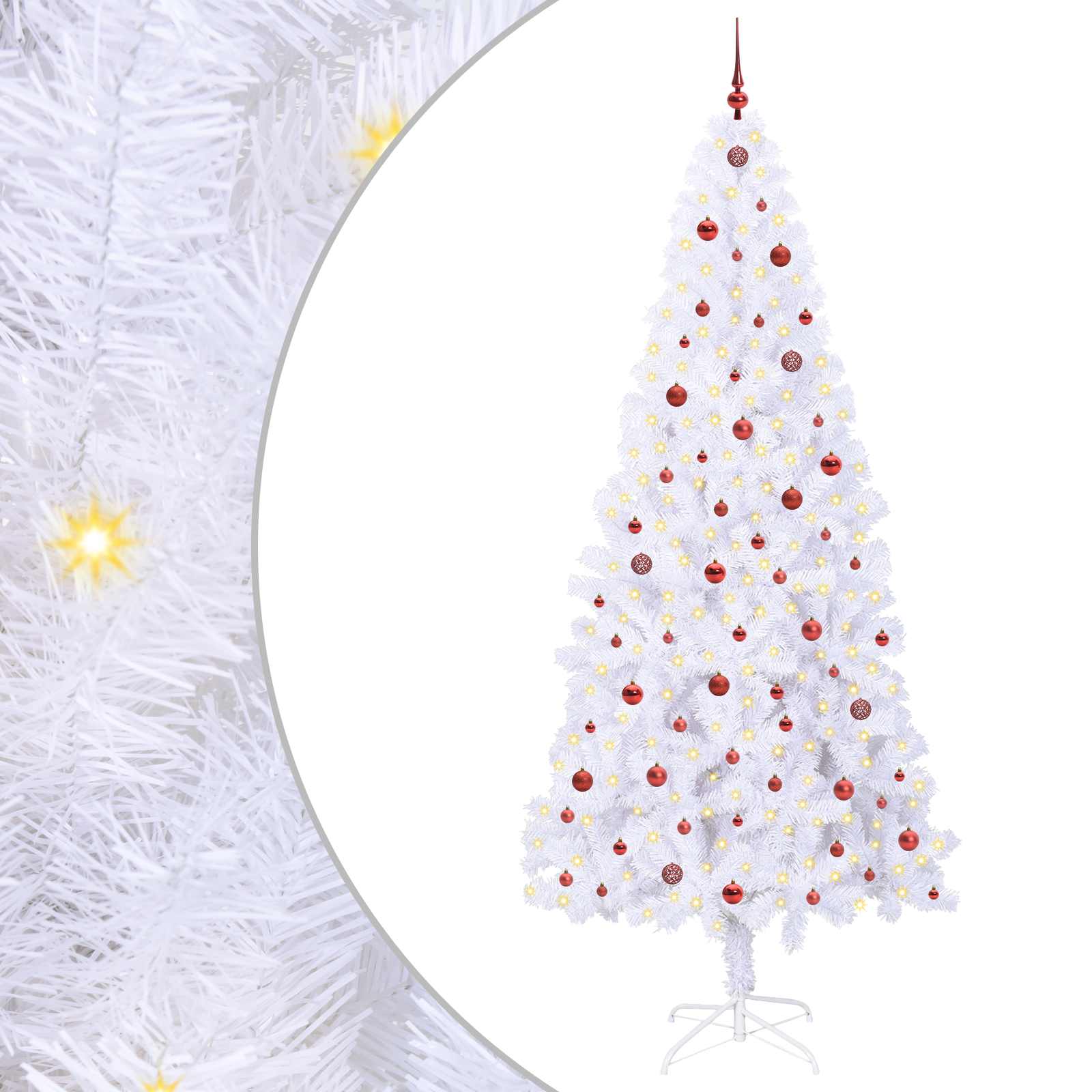 Albero di Natale artificiale Bianco 240 cm PVC e Acciaio | homemem39